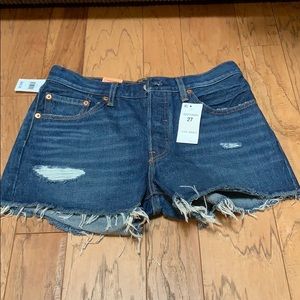 501 button fly, mid- rise, Jean Shorts